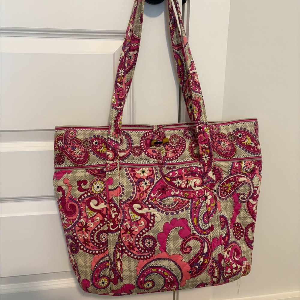 Vera Bradley Paisley Meets Plaid Quilted Tote Bag
